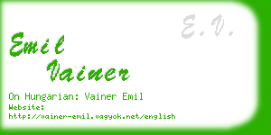 emil vainer business card